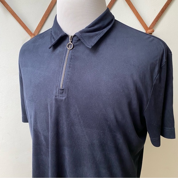 Zara Man Velour Zip Polo Shirt - Picture 9 of 15